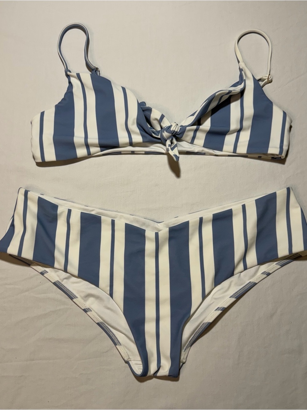 Show Me Your MuMu Blue and White Striped Bikini (top and bottom)